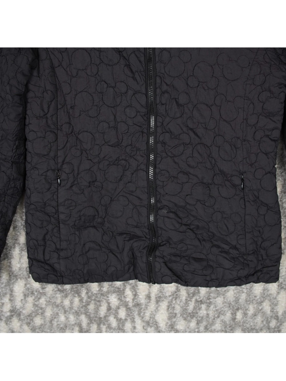 Disney Parks Quilted Mickey Mouse Ears Hooded Sherpa Jacket Womens Small Black - Picture 4 of 15